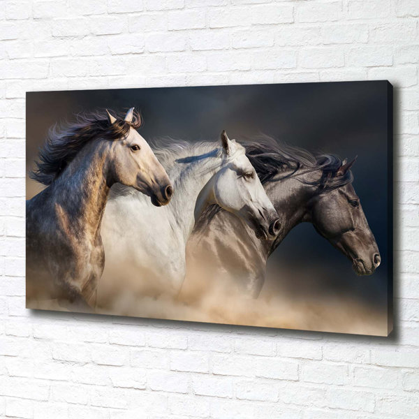 Gracie Oaks Horses In A Gallop Unframed Art Prints on Canvas